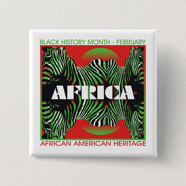 Black History Month 2 Inch Square Button (Front)