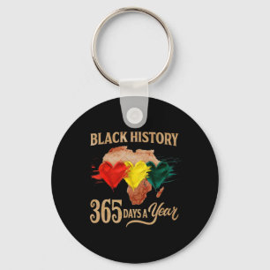 Black History Month 365 Days Map Afro African Amer Keychain