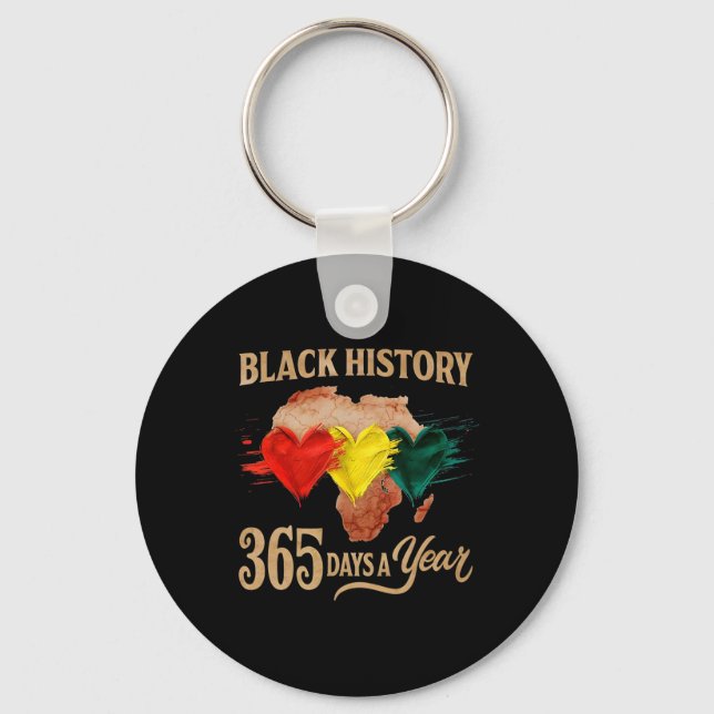 Black History Month 365 Days Map Afro African Amer Keychain (Front)