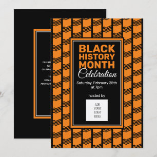 Black History Month ADD PHOTO LOGO Invitation