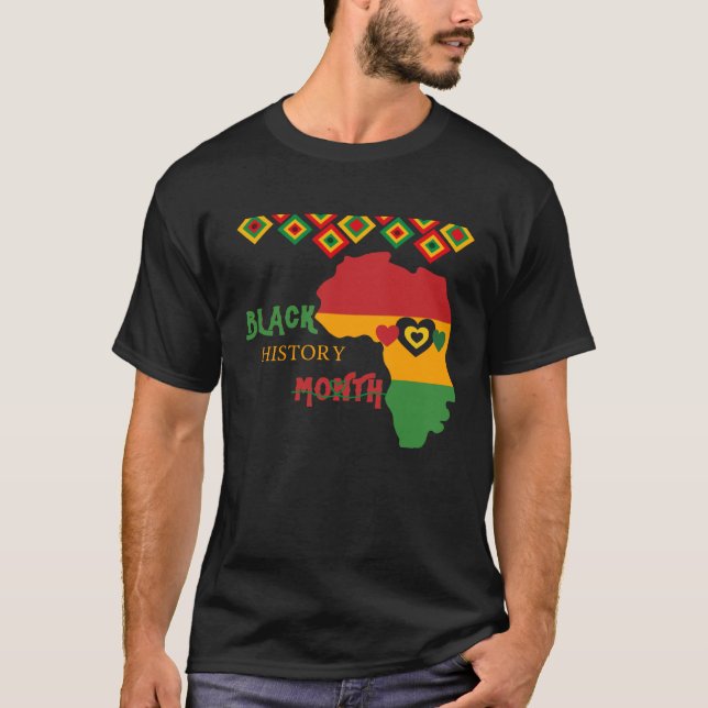 Black History Month Africa American T-Shirt (Front)