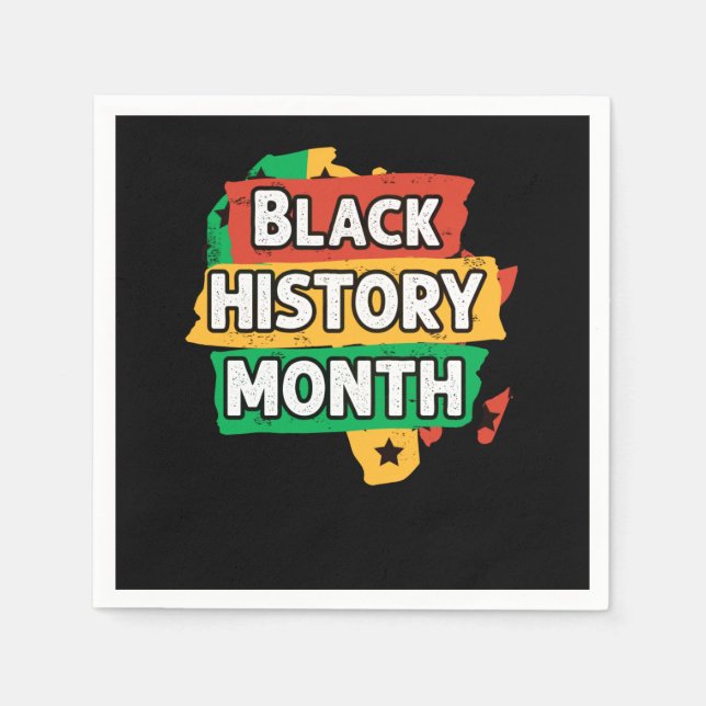 Black History Month Africa Flag Napkin (Front)