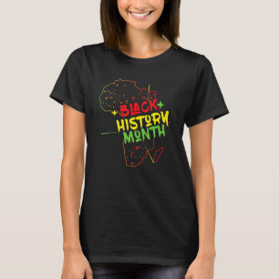 Black History Month Africa Map African American Pr T-Shirt