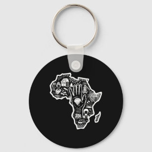 Black History Month Africa Map Design Unity Art Keychain