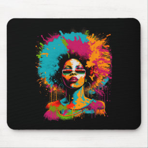Black History Month African American Black Queen J Mouse Pad