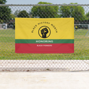 Black History Month African American Curved Text Banner