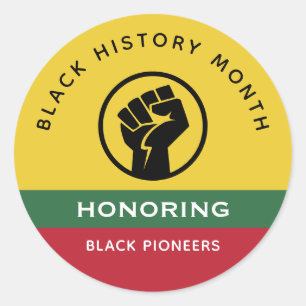 Black History Month African American Curved Text Classic Round Sticker