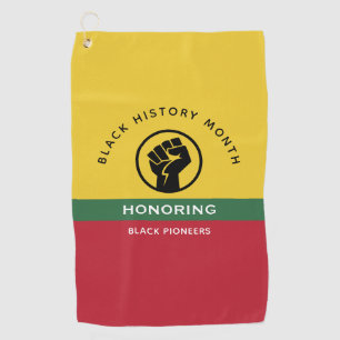Black History Month African American Curved Text Golf Towel