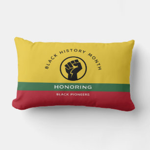 Black History Month African American Curved Text Lumbar Pillow