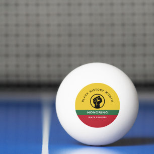 Black History Month African American Curved Text Ping Pong Ball