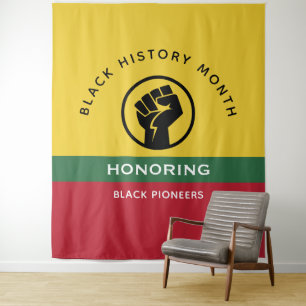 Black History Month African American Curved Text Tapestry