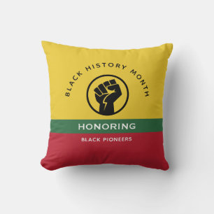 Black History Month African American Curved Text Throw Pillow