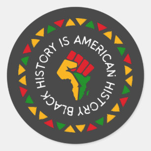 Black History Month, African American History Classic Round Sticker
