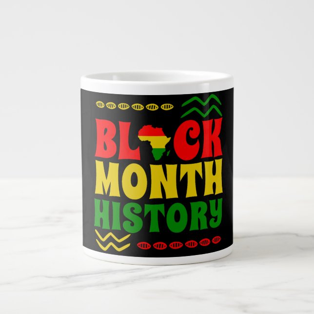 Black History Month, African american Large Coffee Mug (Front)