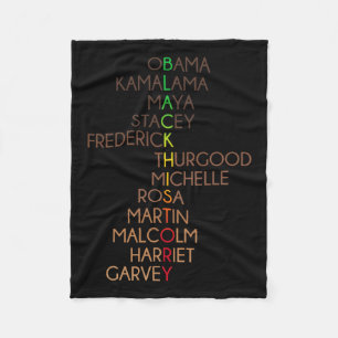Black History Month African American Men Women Kid Fleece Blanket