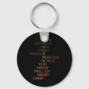 Black History Month African American Men Women Kid Keychain