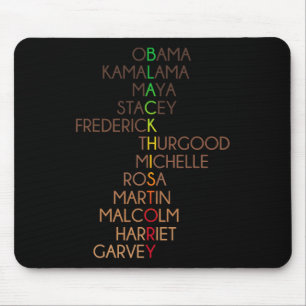 Black History Month African American Men Women Kid Mouse Pad