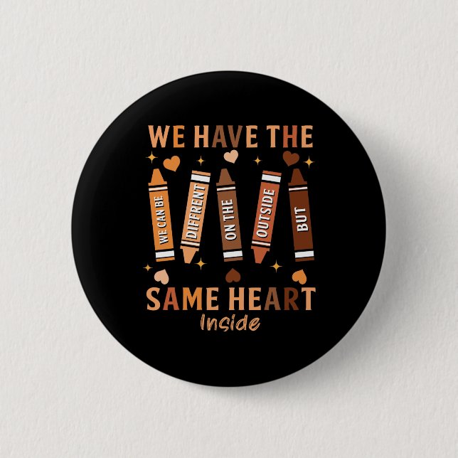 Black History Month African American Same Heart Me 2 Inch Round Button (Front)
