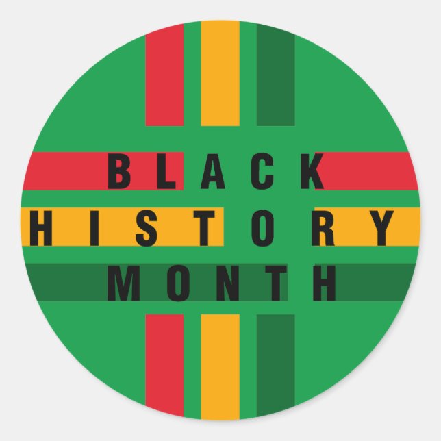 Black History Month African Flag Colours Classic Round Sticker (Front)