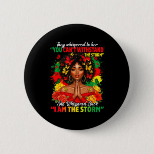 Black History Month African Girl Woman Afro I Am T 2 Inch Round Button