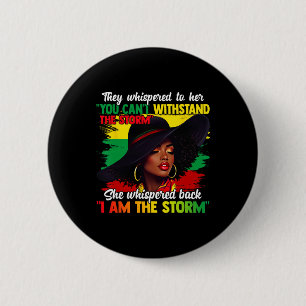 Black History Month African Girl Woman Afro I Am T 2 Inch Round Button