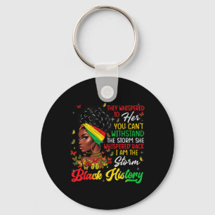Black History Month African Girl Woman Afro I Am T Keychain