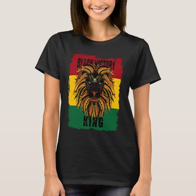 Black History Month African Lion Black History Roo T-Shirt (Front)