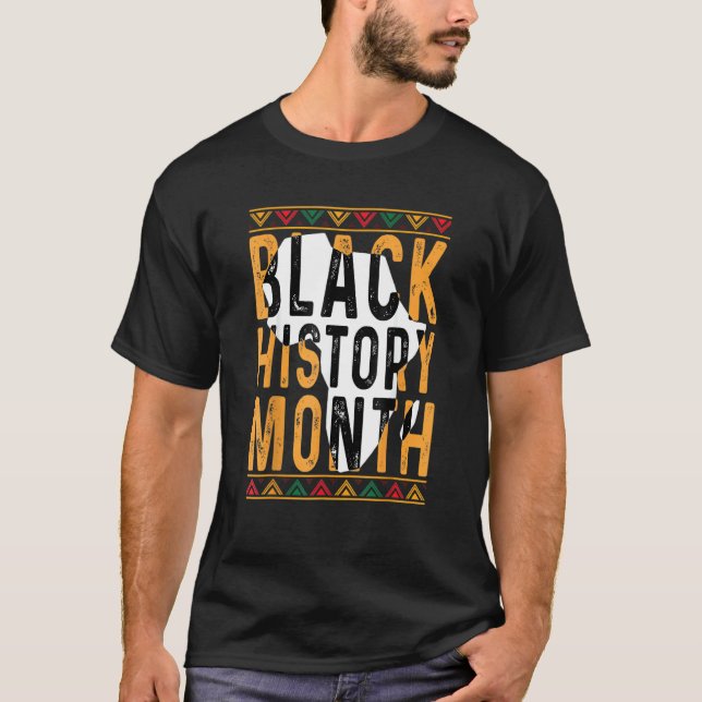 Black History Month African Roots Retro Black Hist T-Shirt (Front)
