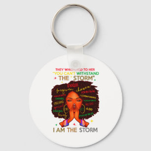 Black History Month African Woman Afro I Am The St Keychain