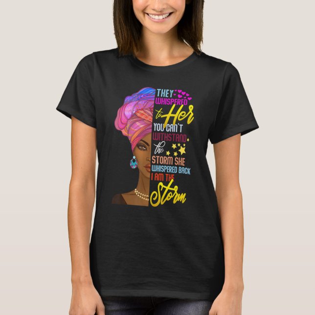 Black History Month African Woman Girl Afro I Am T T-Shirt (Front)