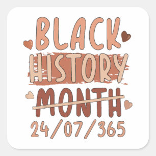 Black History Month Afro Melanin Black Women Afro  Square Sticker