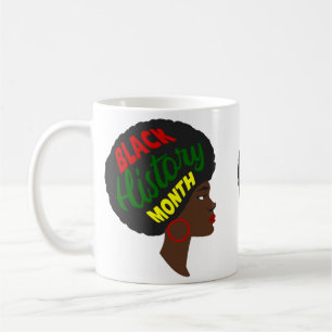 black history month afro woman coffee mug
