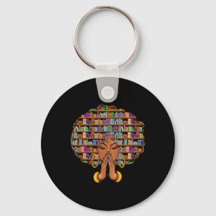 Black History Month Afro Women Girls Book Lover Li Keychain