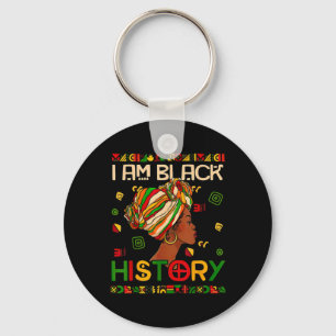 Black History Month Am Black History Black Woman  Keychain