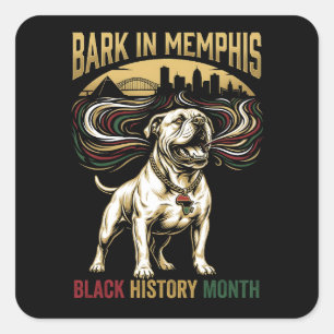 Black History Month American Bulldog Cultural Art Square Sticker