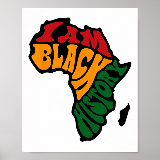 Black History Month Apparel Africa Map Kente Cloth Poster (Front)