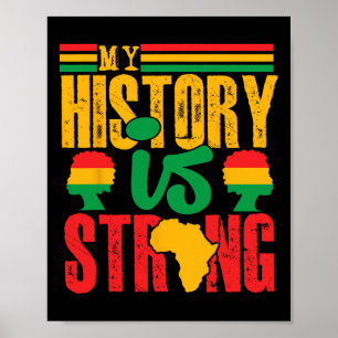 Black History Month Apparel My History Is Strong M Poster