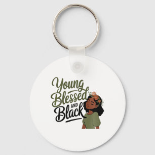 Black History Month Awareness Blessed Black Melani Keychain