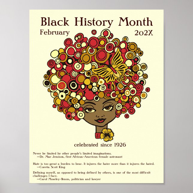 Black History Month, beautiful woman retro Poster (Front)