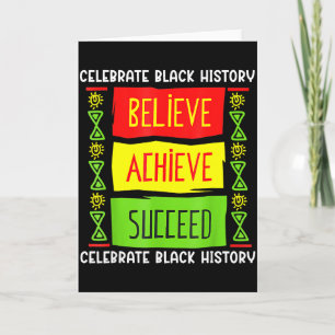 Black History Month Believe Achieve Succeed Africa Card
