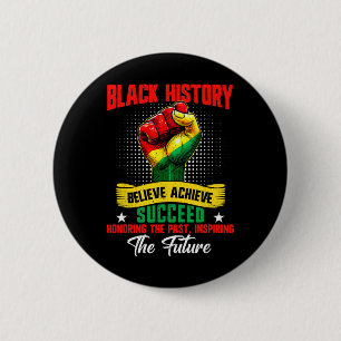 Black History Month Believe Achieve Succeed Melani 2 Inch Round Button