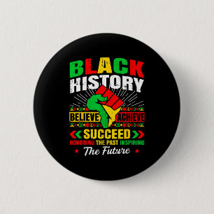 Black History Month Believe Achieve Succeed Melani 2 Inch Round Button
