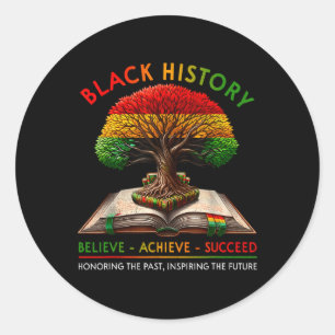 Black History Month Believe Achieve Succeed Melani Classic Round Sticker