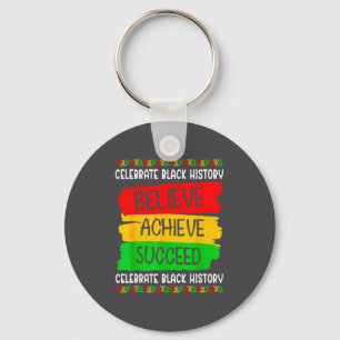 Black History Month Believe Achieve Succeed Melani Keychain