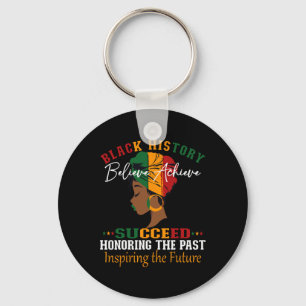 Black History Month Believe Achieve Succeed Melani Keychain