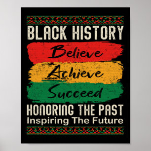 Black History Month Believe Achieve Succeed Melani Poster