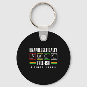 Black History Month Black Chemical Periodic Table  Keychain