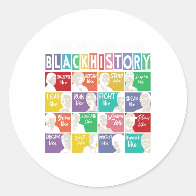 Black History Month Black Leaders African American Classic Round Sticker (Front)