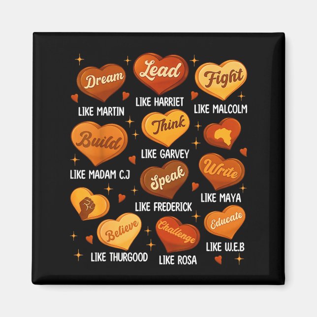 Black History Month Black Leaders African American Magnet (Front)