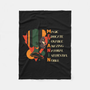 Black History Month Black Queen Educate Women  Fleece Blanket